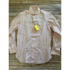NWT $245 Giannetto Portofino Casual Button Down Shirt Size M Slim Pink A6040C
